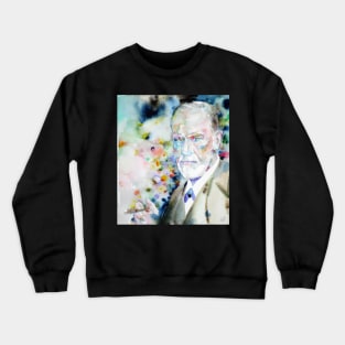 SIGMUND FREUD - watercolor portrait.4 Crewneck Sweatshirt